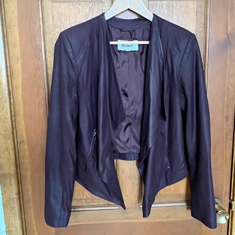 BB Dakota wine colored LEATHER jacket